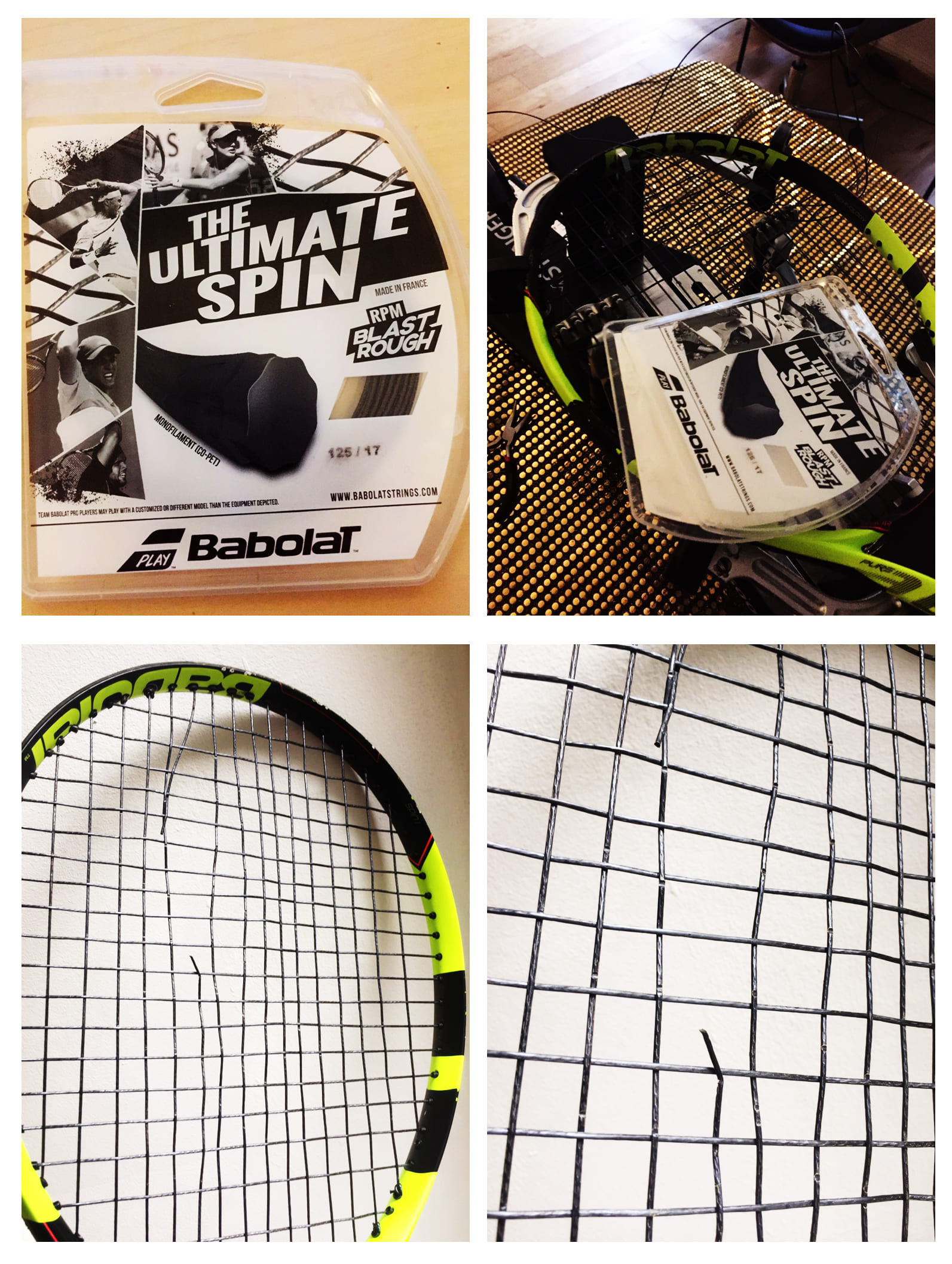 Test du cordage Babolat RPM Blast sur un court de tennis