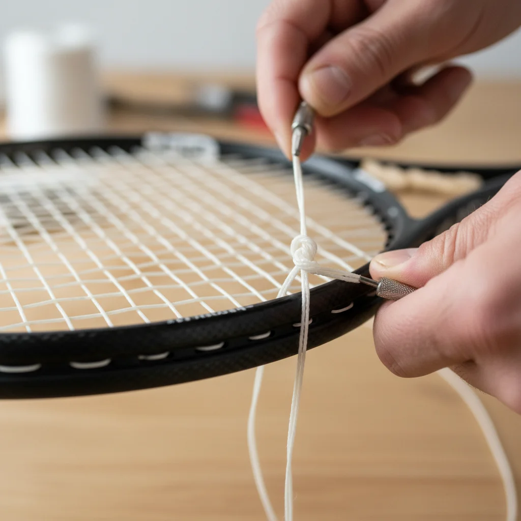 pose cordage tennis étapes